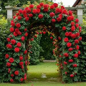 Роза плетистая Алый Триумф купить по цене от 319р. в интернет-магазине «Посадика» с доставкой почтой в в Свирске и по всей России – [изображение №1].